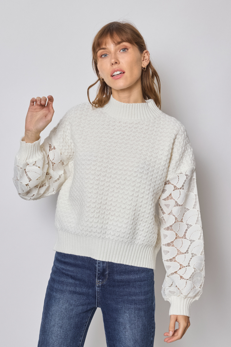 Grossiste Frime Paris - Pull avec manches dentelles