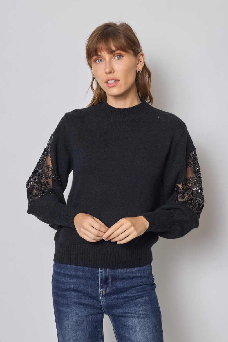 Grossista Frime Paris - Maglione con maniche perlate