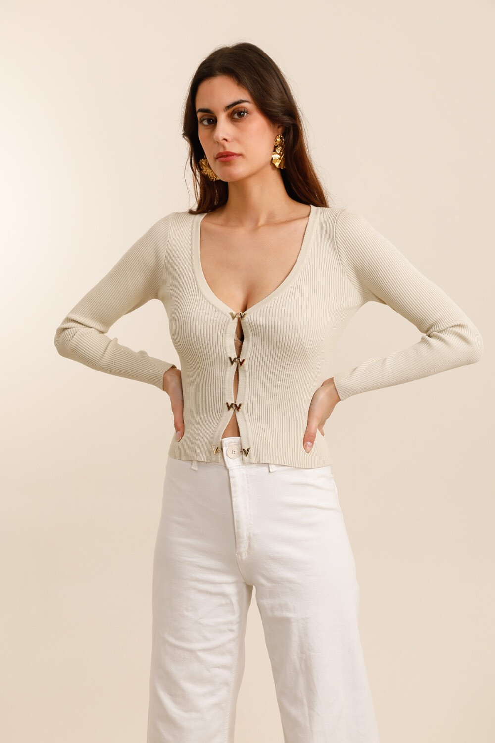 Wholesaler Frime Paris - Ribbed V-neck sweater
