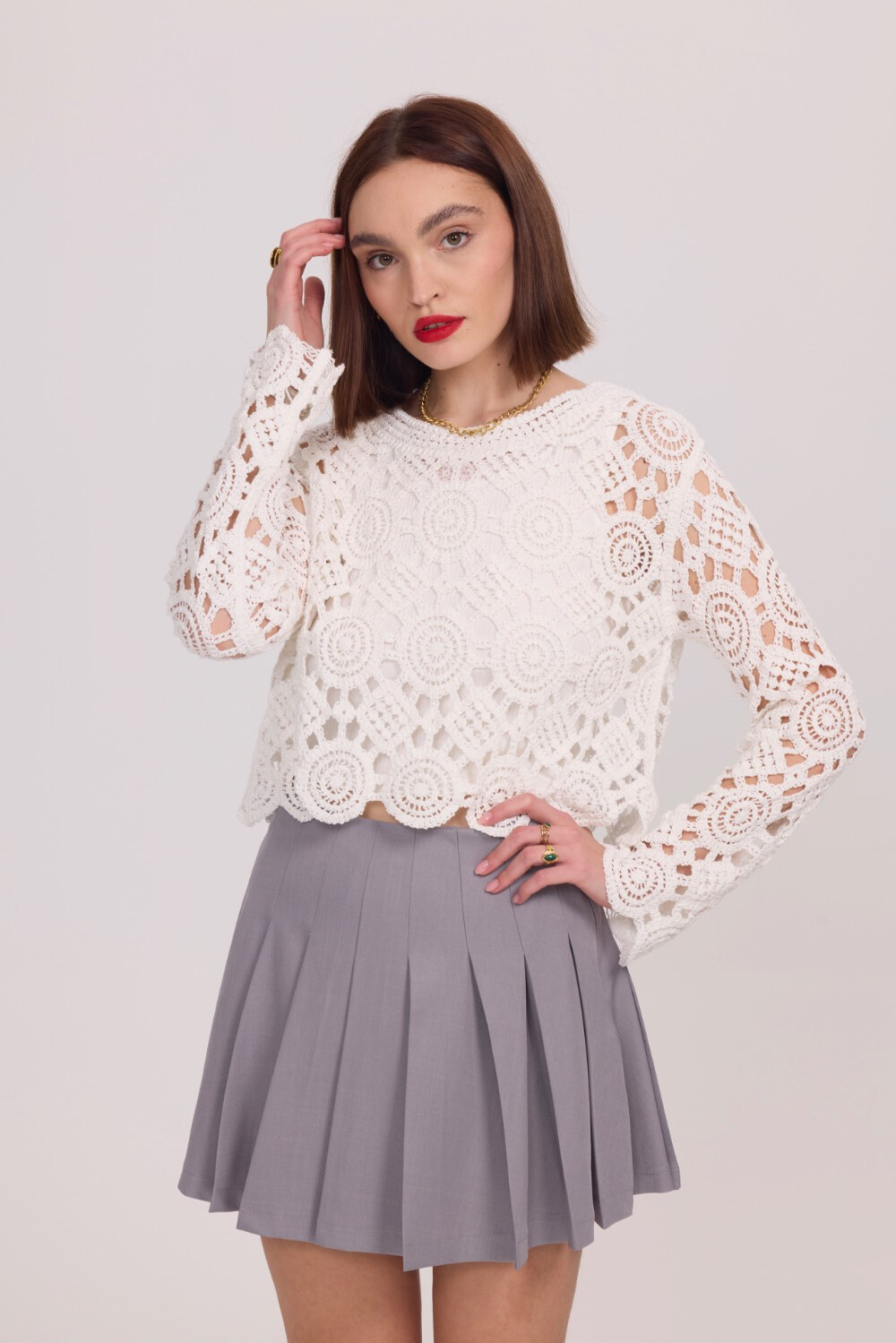 Wholesaler Frime Paris - Long sleeve crochet sweater