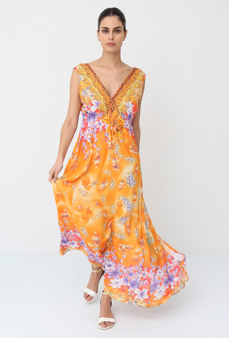 Großhändler Frime Paris - Bedrucktes Maxikleid