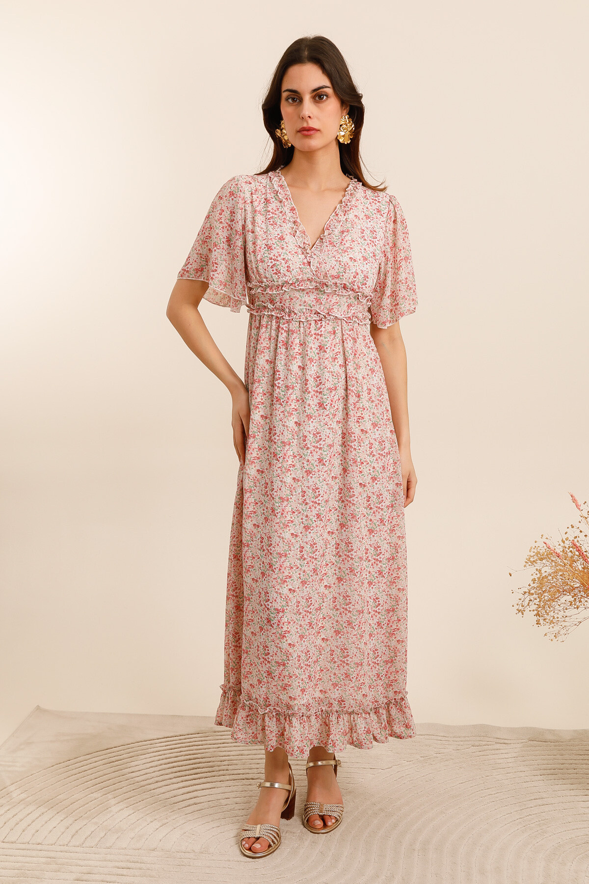 Wholesaler Frime Paris - Flower printed long dress