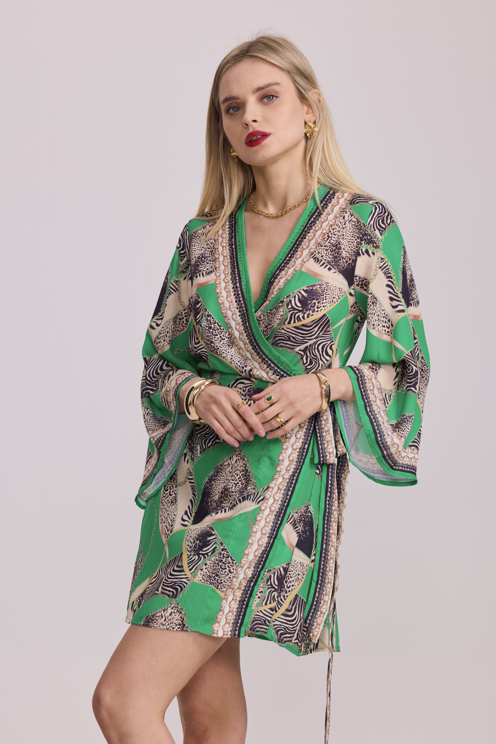 Mayorista Frime Beachwear - Túnica cruzada estampada