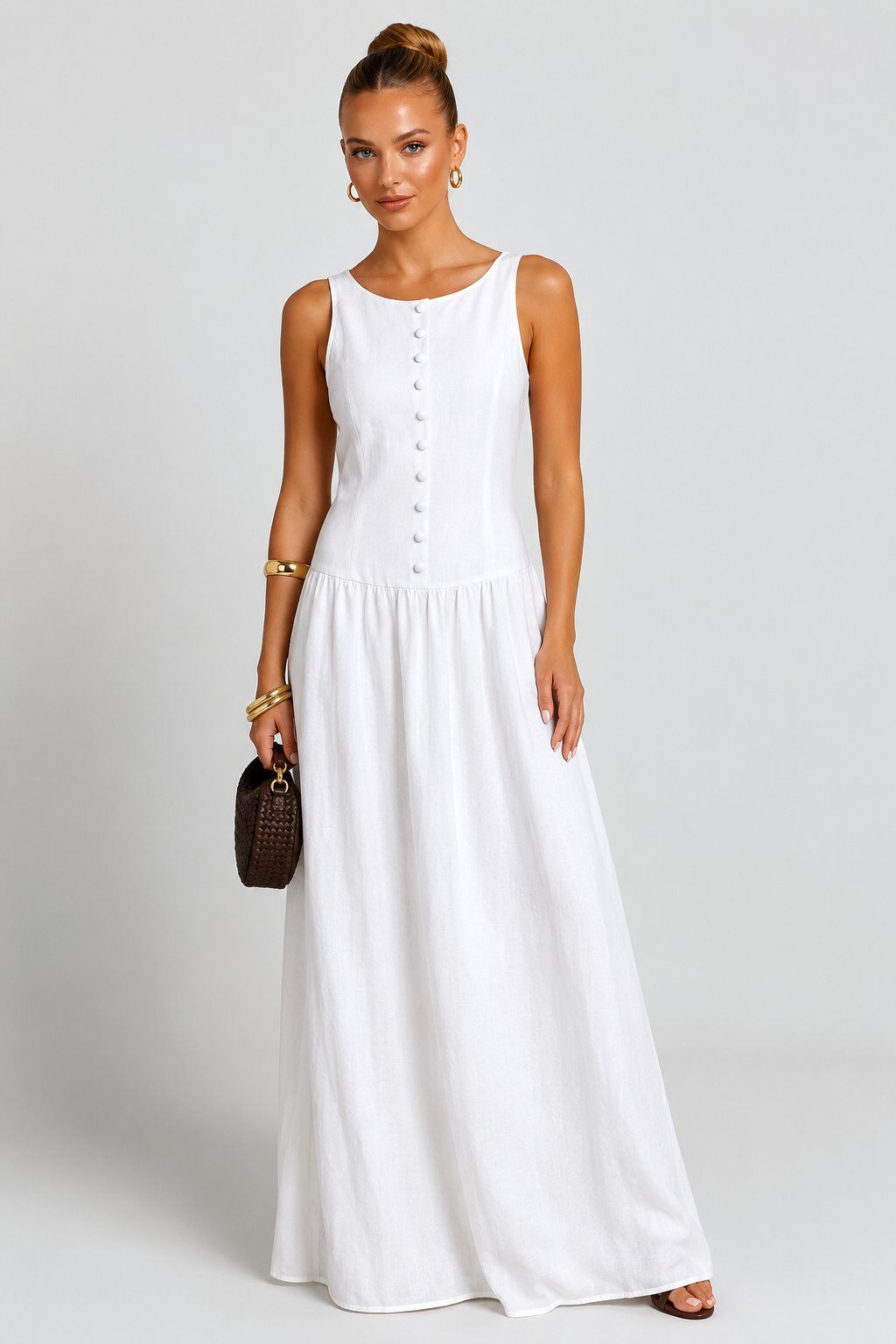 Grossiste Frime Paris - Robe longue avec boutons