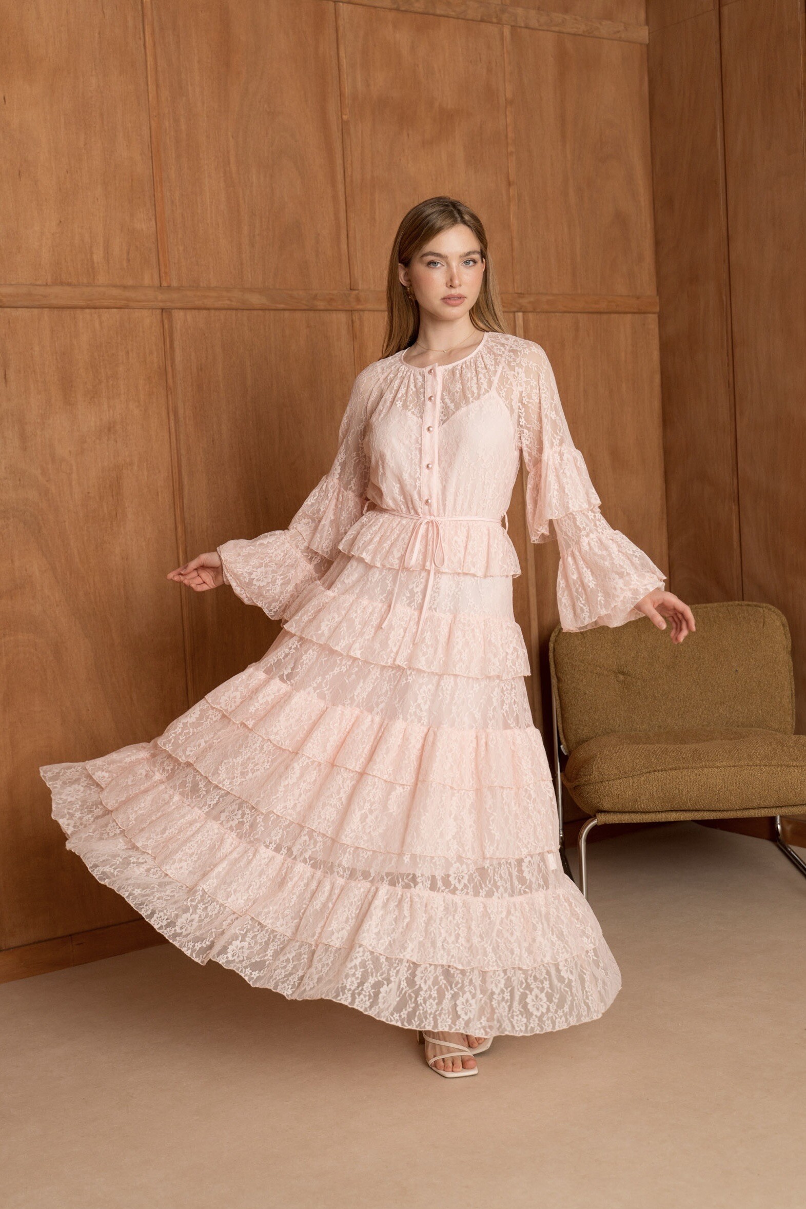 Mayorista Frime Paris - Vestido largo de encaje
