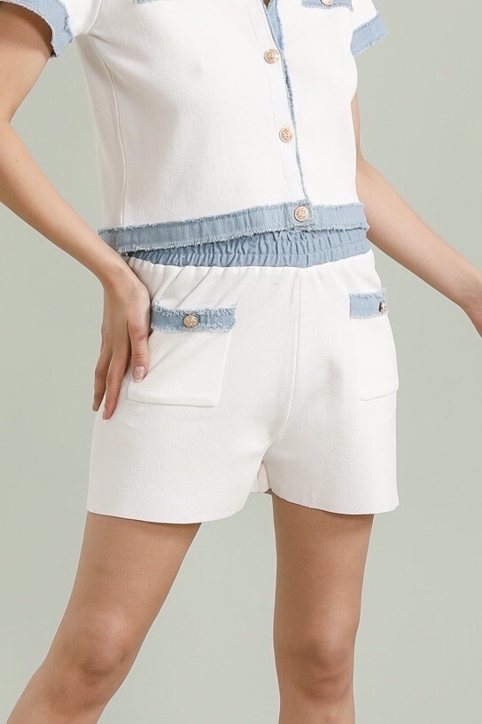 Grossista Frime Paris - Shorts di denim bicolore