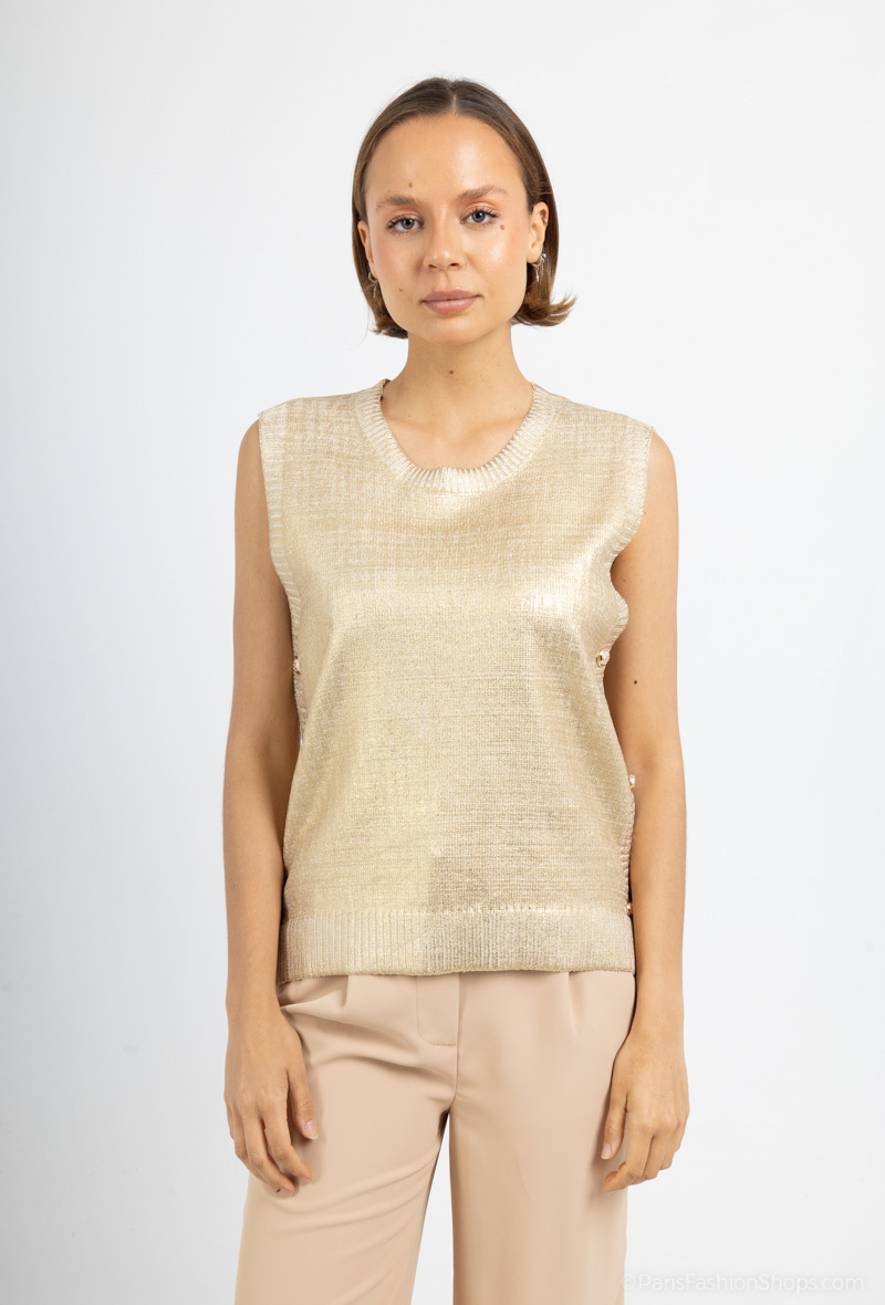 Wholesaler Frime Paris - Sleeveless top with metallic effect