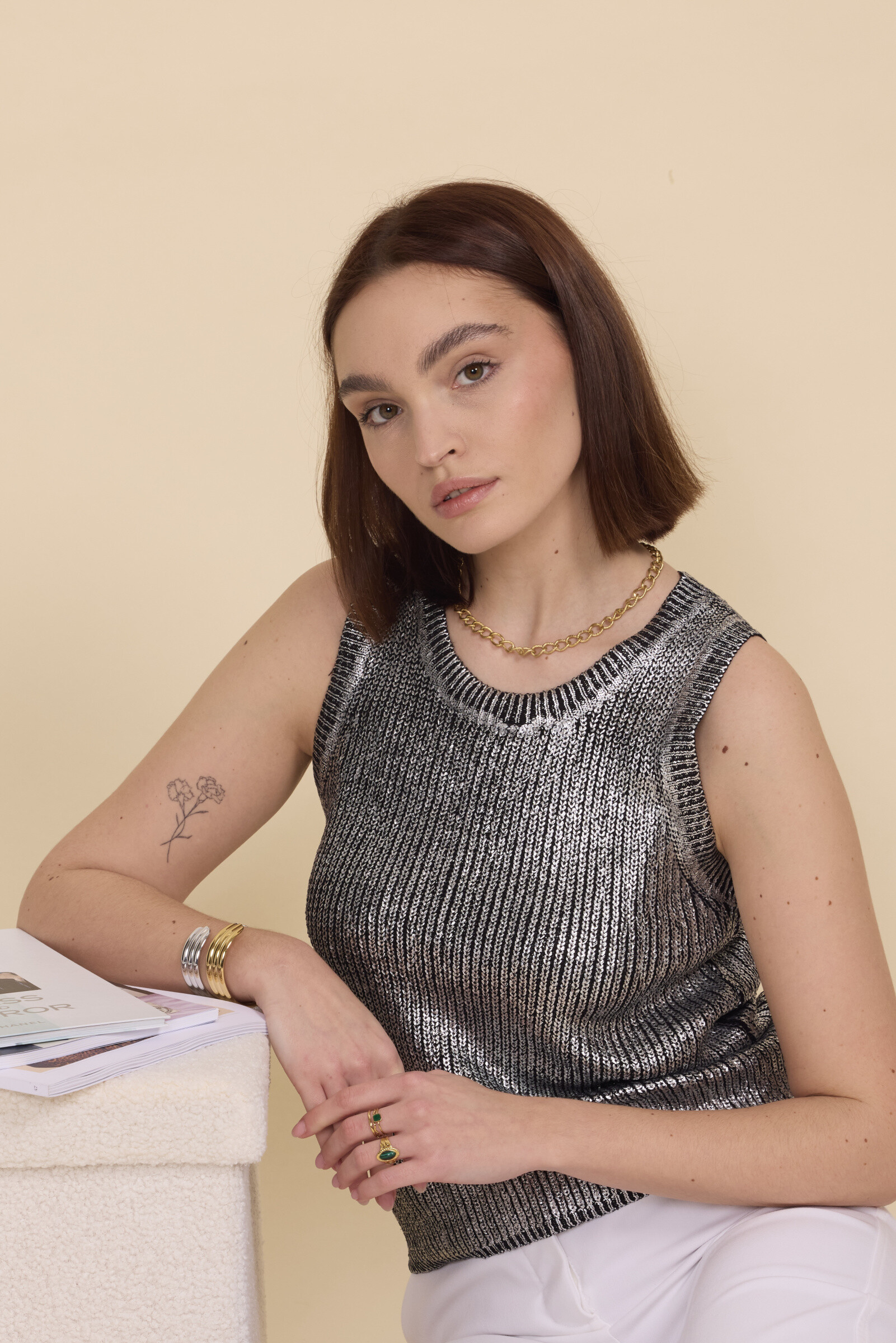 Wholesaler Frime Paris - Metallic sleeveless top