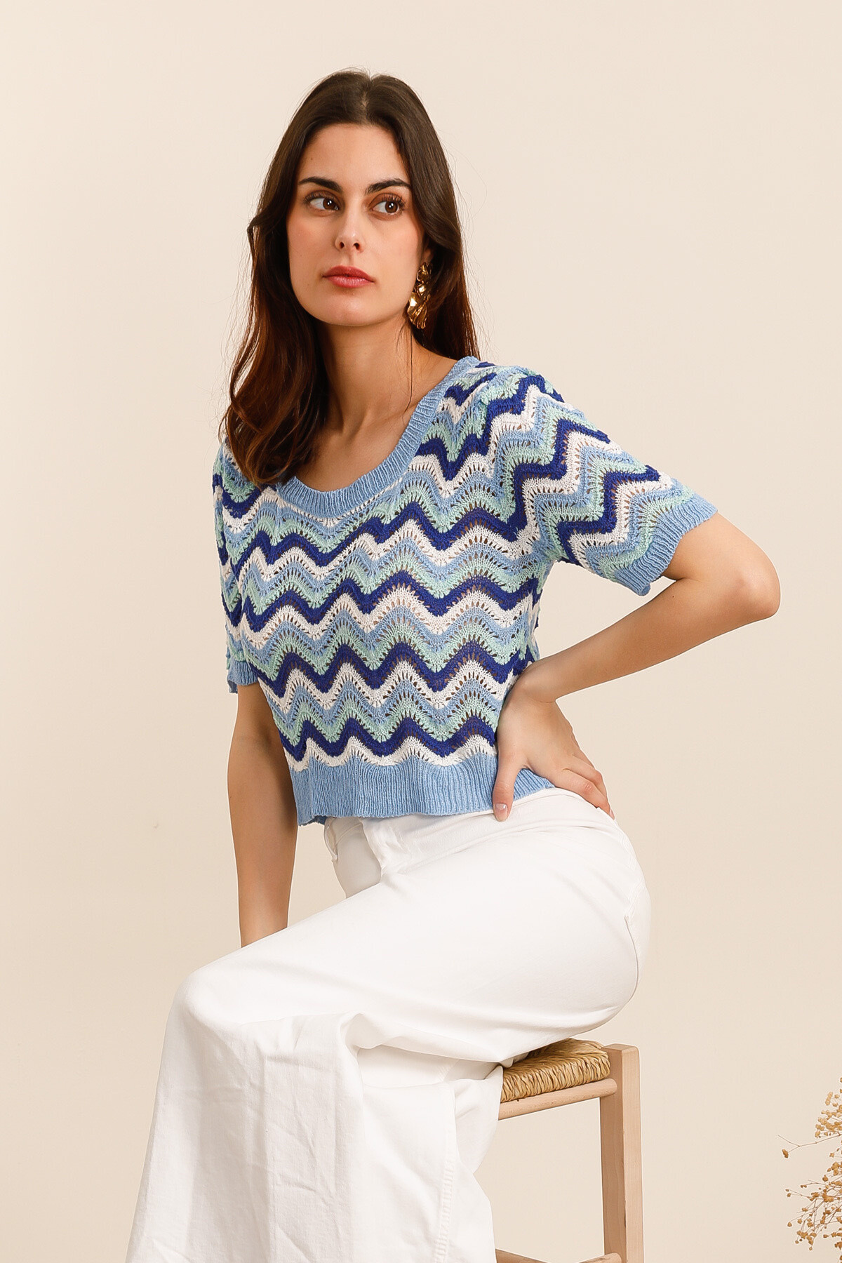 Wholesaler Frime Paris - Chevron knitted top