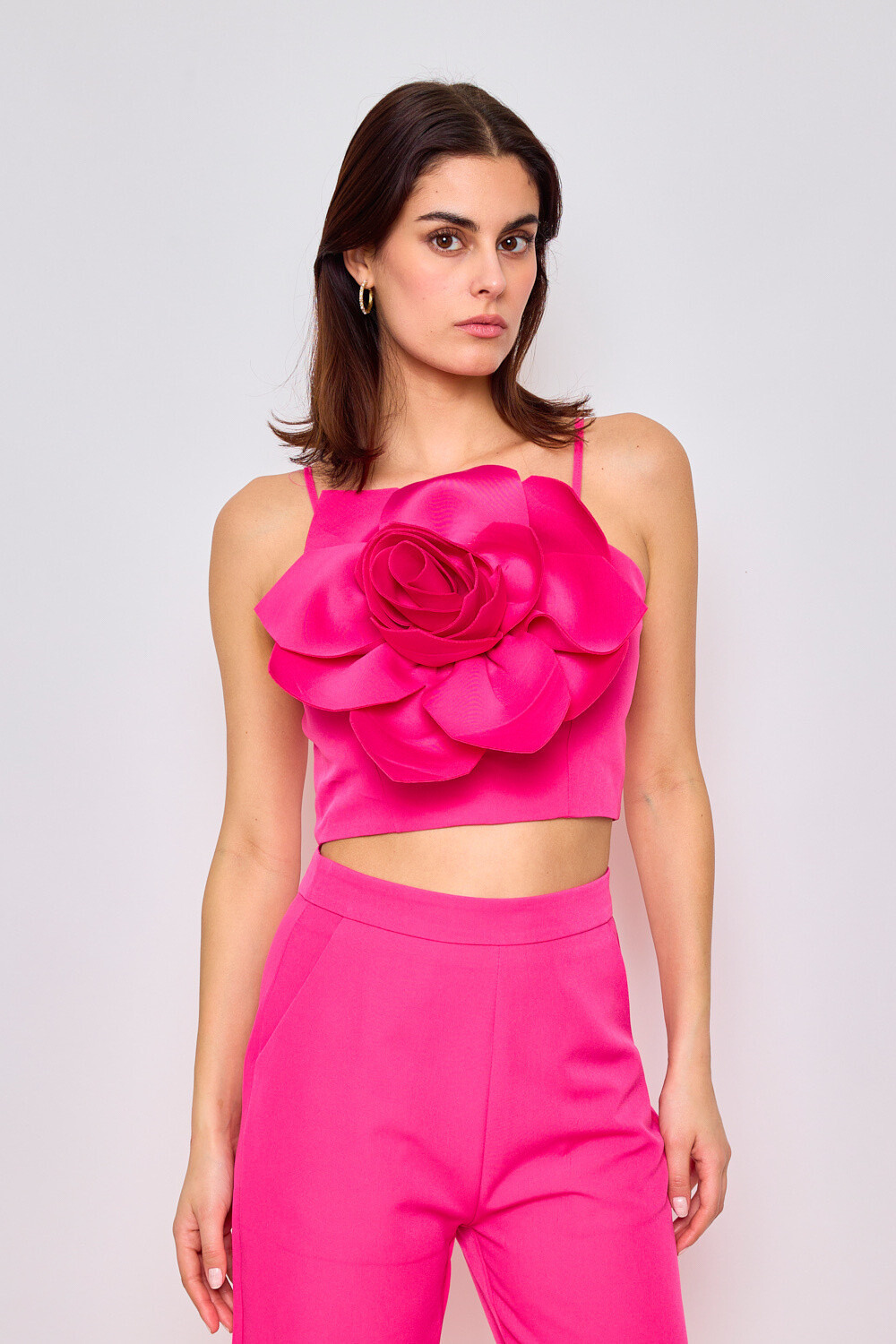 Wholesaler Frime Paris - Top with thin straps with relief flower