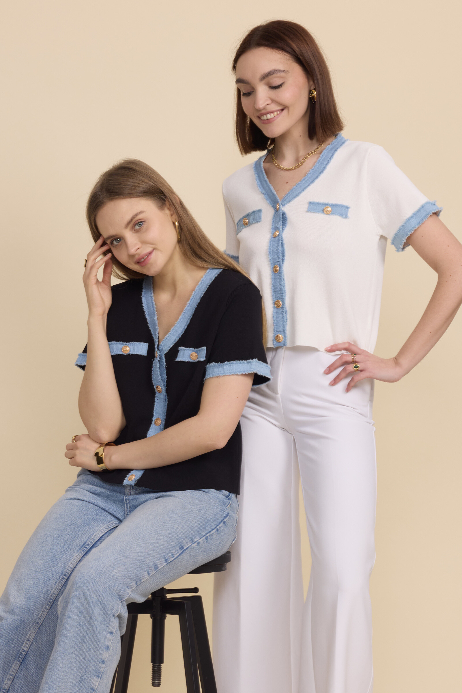 Wholesaler Frime Paris - T-shirt with denim details