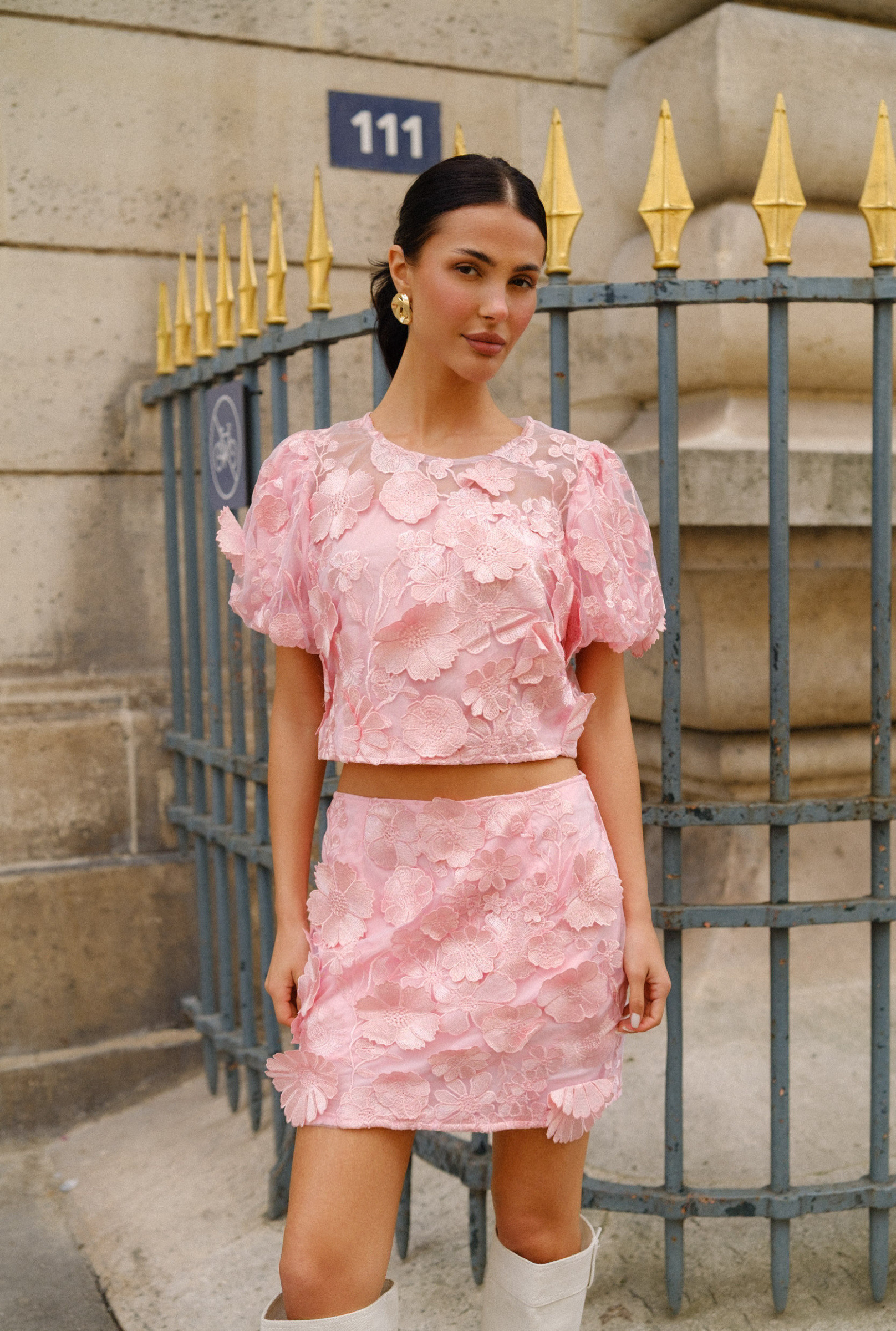 Mayorista Frime Paris - Top bordado floral