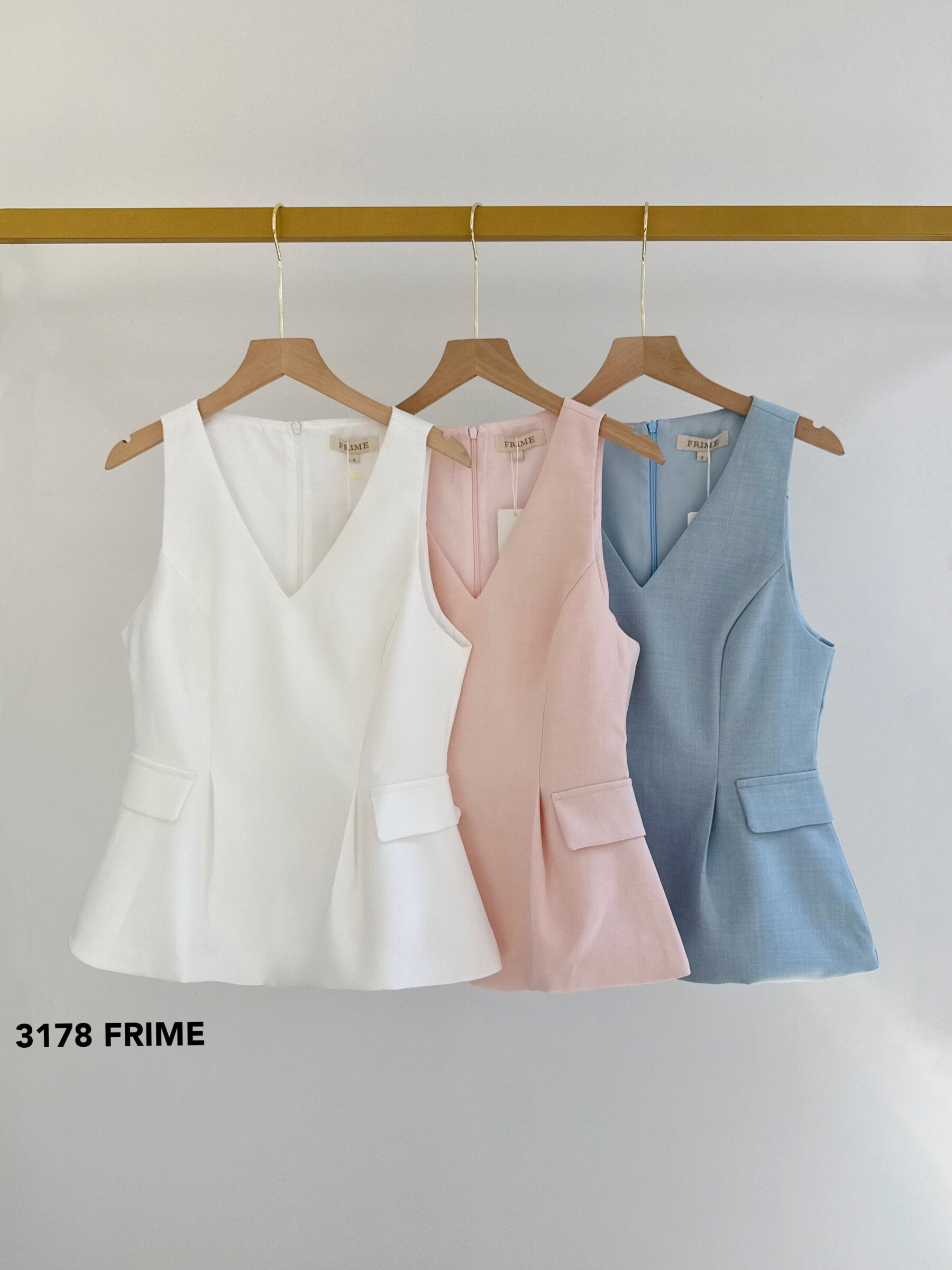 Grossista Frime Paris - Top senza manico con basco strutturato