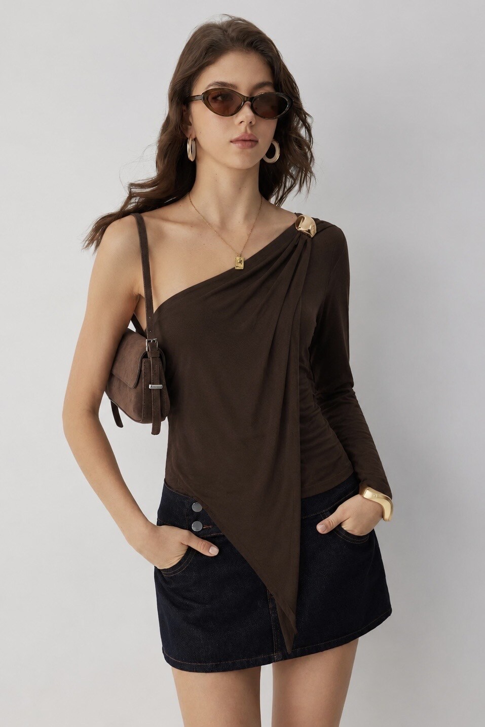 Grossista Frime Paris - Top asimmetrico drappeggiato