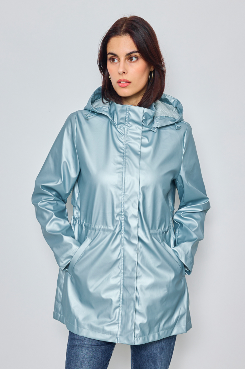 Wholesaler Frime Paris - Shiny matte effect windbreaker with removable hood