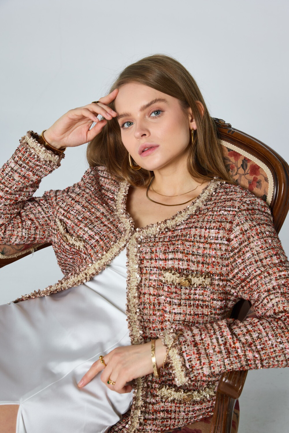 Grossiste Frime Paris - Veste en tweed brillant