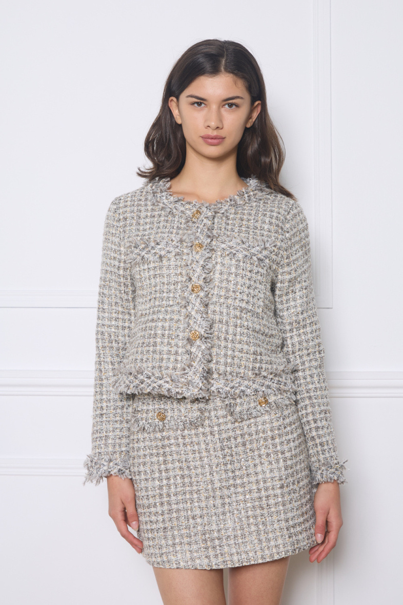 Wholesaler Frime Paris - Tweed jacket with gold buttons for women