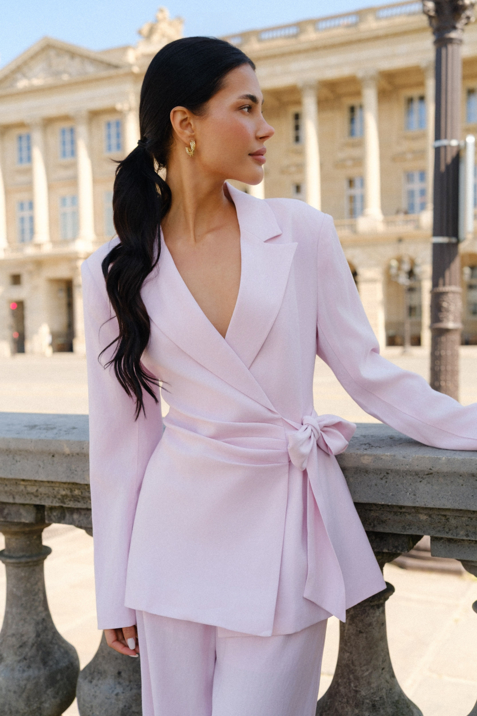 Mayorista Frime Paris - Blazer efecto lino para atar
