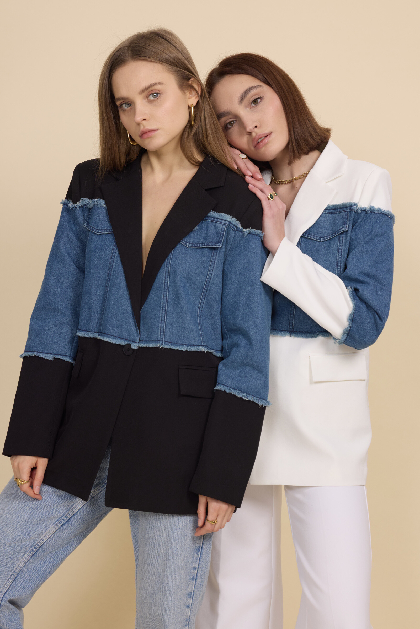 Mayorista Frime Paris - Blazer oversize denim bimateria