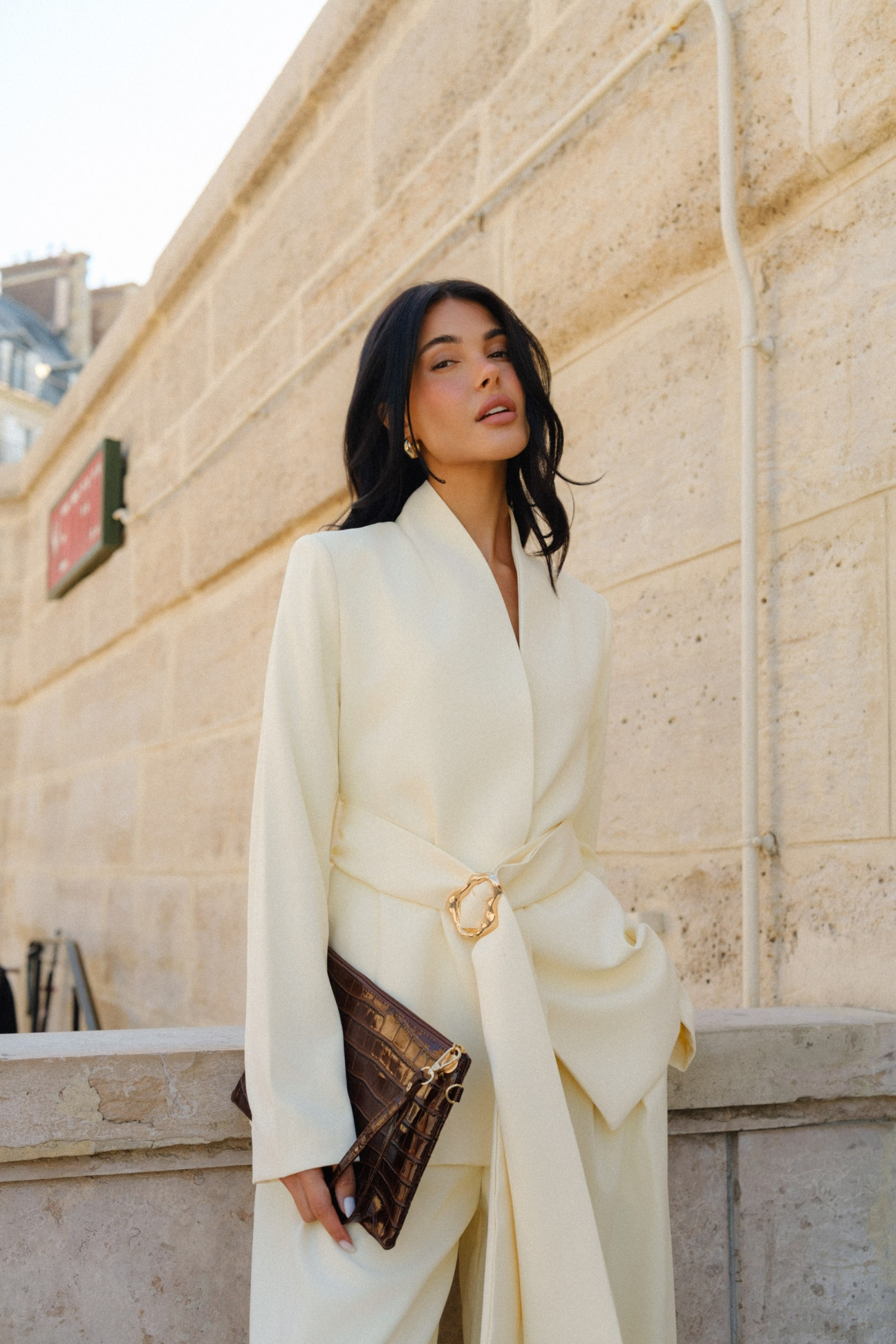 Mayorista Frime Paris - Blazer fluido con cinturón para atar