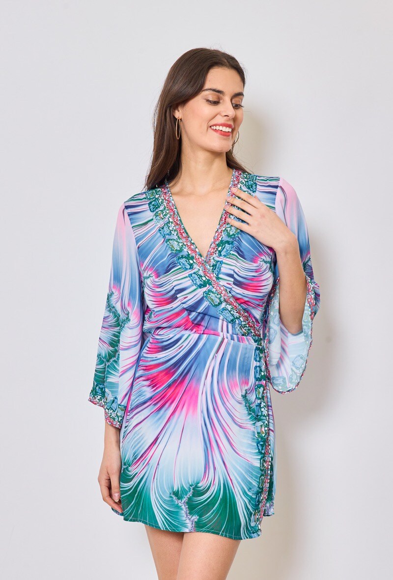 Mayorista Frime Paris - Túnica cruzada estampada