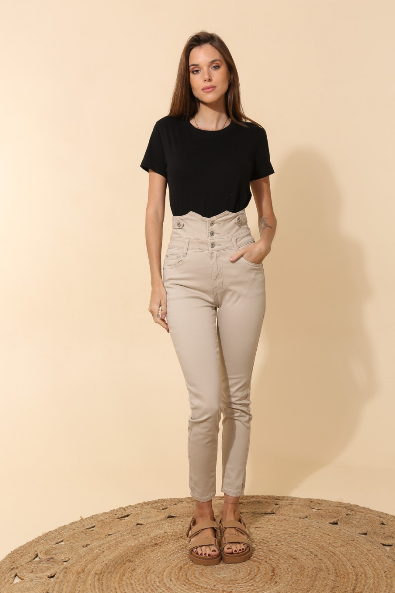 Wholesaler G-Smack - plus size white buttoned jeans