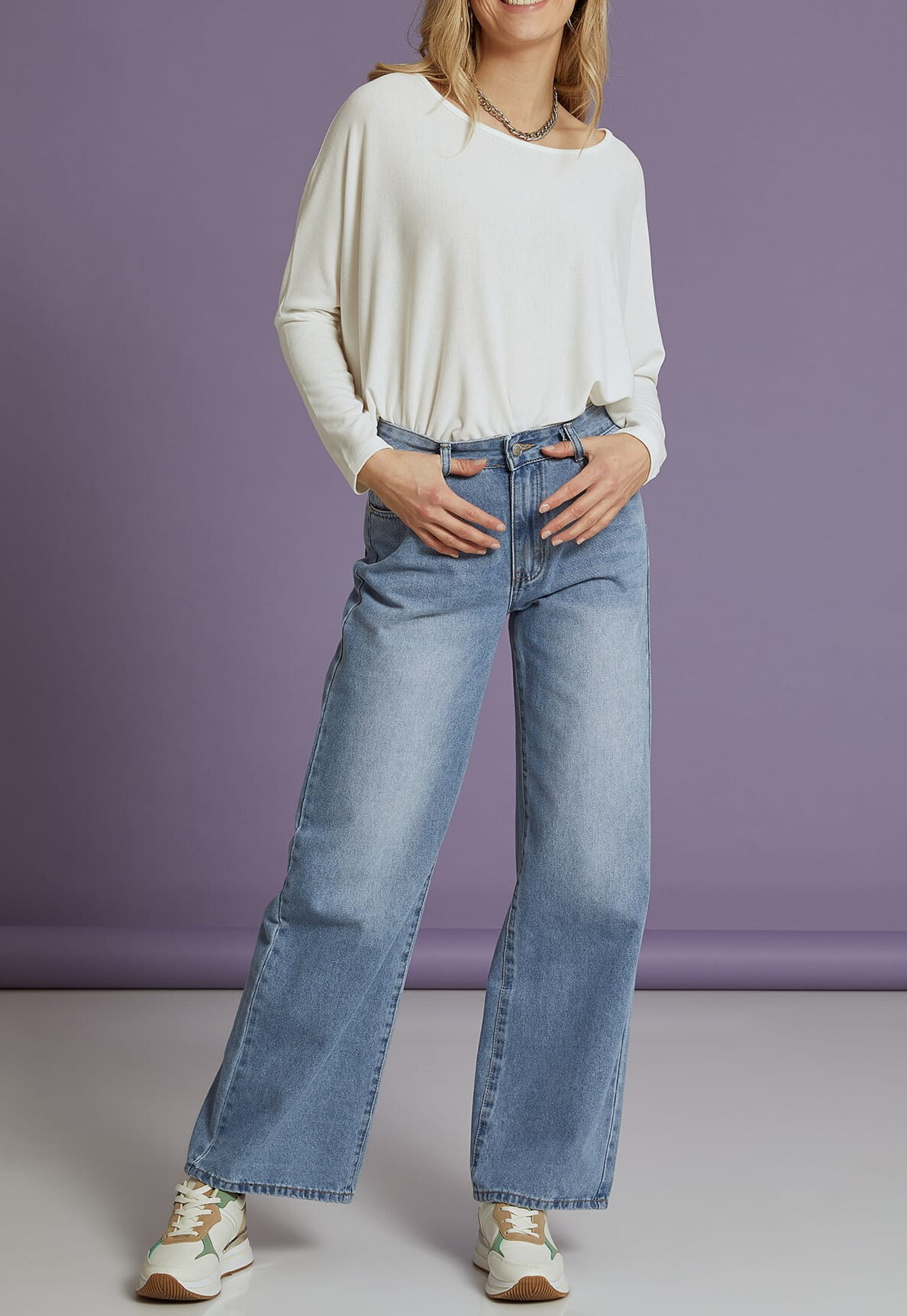 Wholesaler G-Smack - blue wide leg jeans large size