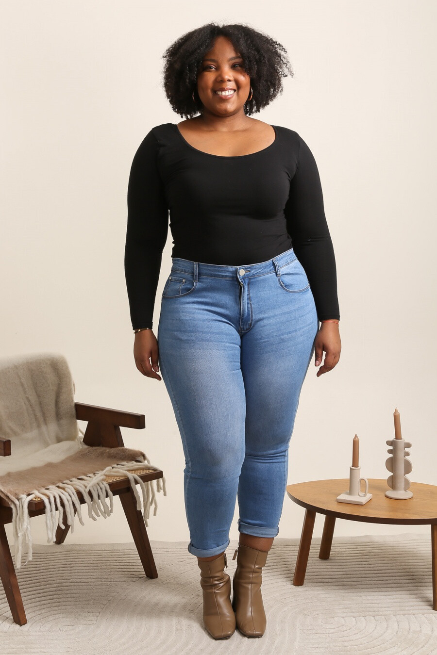 Grossista G-Smack - Jeans push-up blu in taglie forti