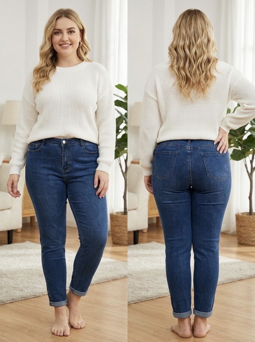 Wholesaler G-Smack - Blue slim push-up jeans in super size