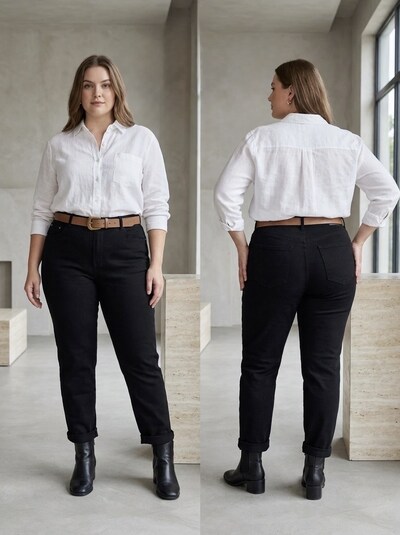 Grossista G-Smack - jeans neri mom fit con cintura oversize Grossista G-Smack - jeans neri mom fit con cintura oversize