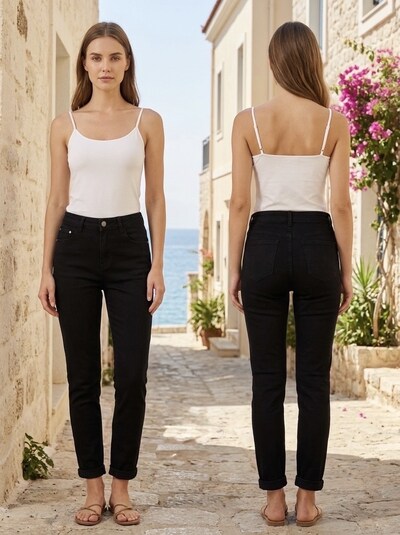 Grossista G-Smack - jeans mom fit nero in taglia grande Grossista G-Smack - jeans mom fit nero in taglia grande