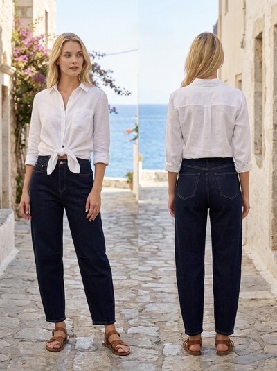Grossista G-Smack - jeans a palloncino blu grezzo Grossista G-Smack - jeans a palloncino blu grezzo