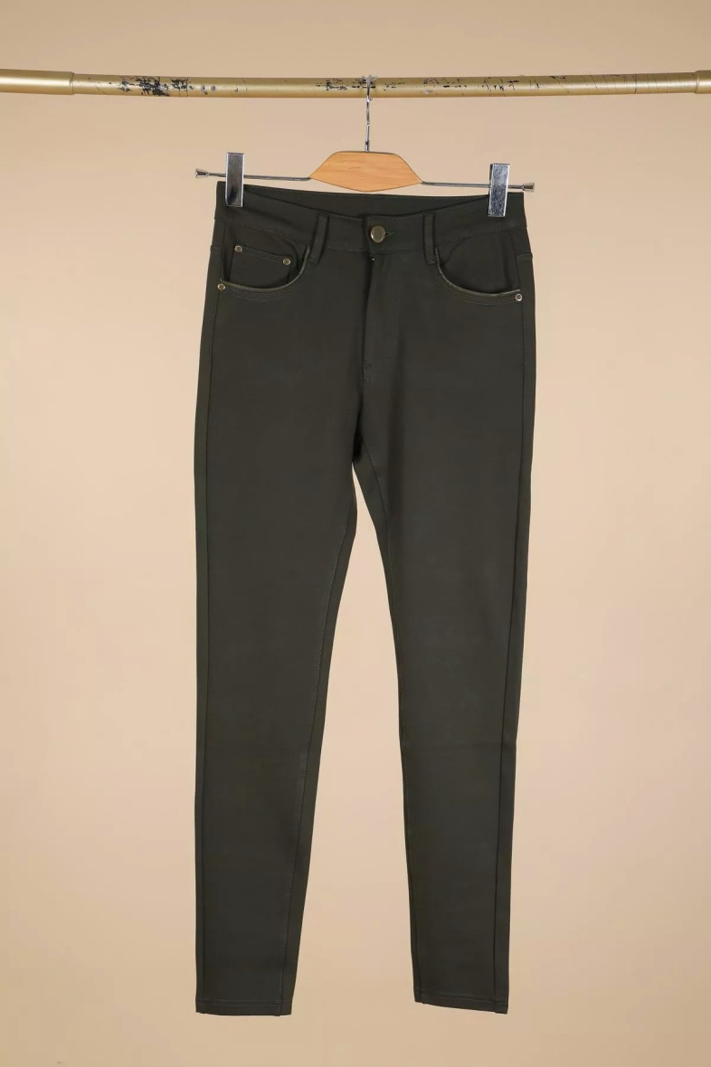 Grossiste G-Smack - leggings poche cuir couleur grande taille