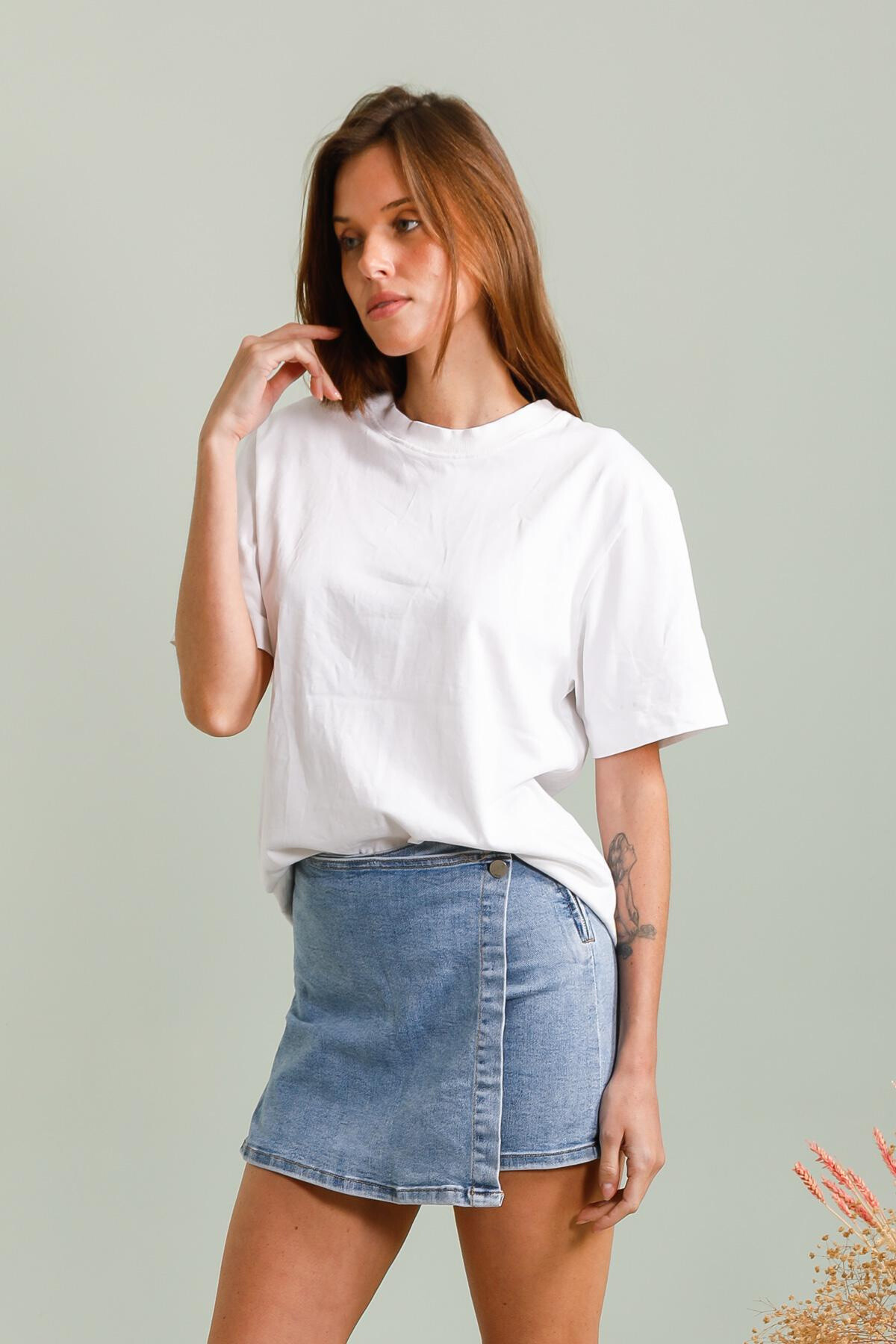 Grossiste G-Smack - jupe-short portefeuille bleu