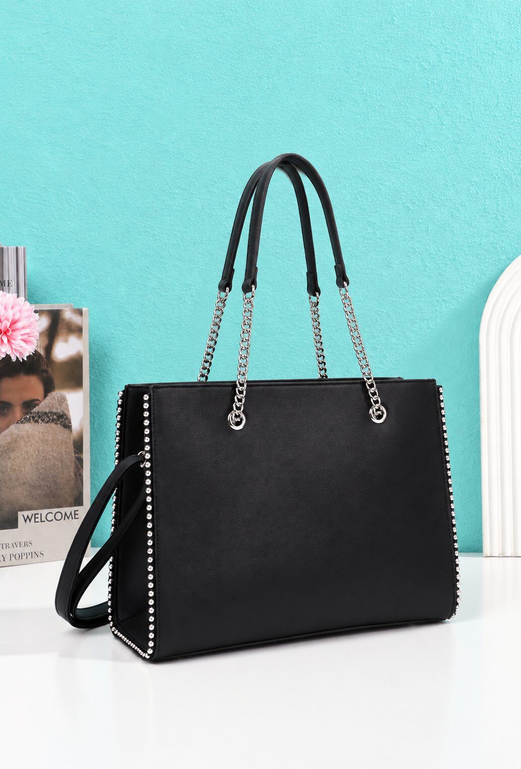 Wholesaler Gallantry Paris - Gallantry tote bag with side studs