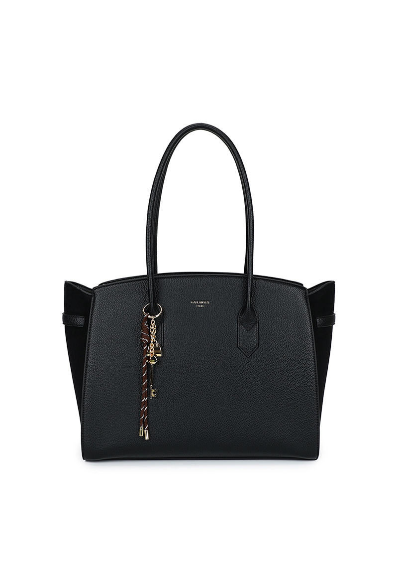 Grossista Gallantry Paris - Borsa tote in camoscio con patta e portachiavi Gallantry