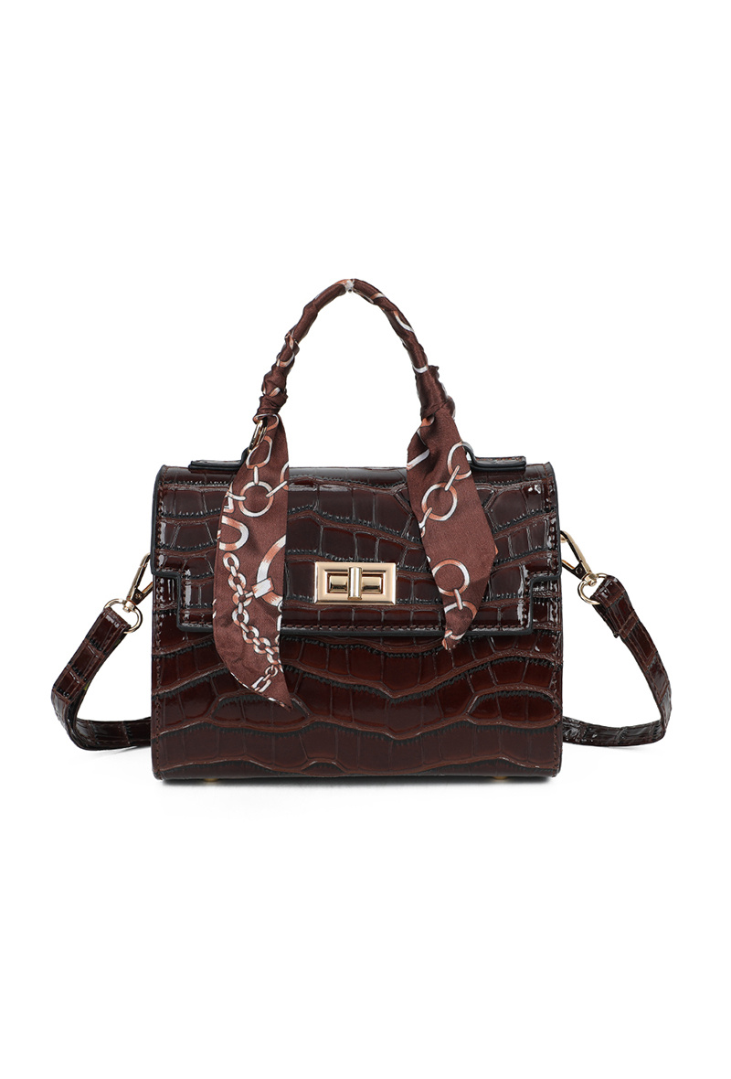 Wholesaler Gallantry Paris - Gallantry crocodile-effect handbag with scarf and chain