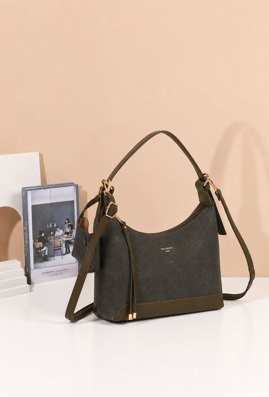 Wholesaler Gallantry Paris - Gallantry Two-Tone Handbag with Side Pocket