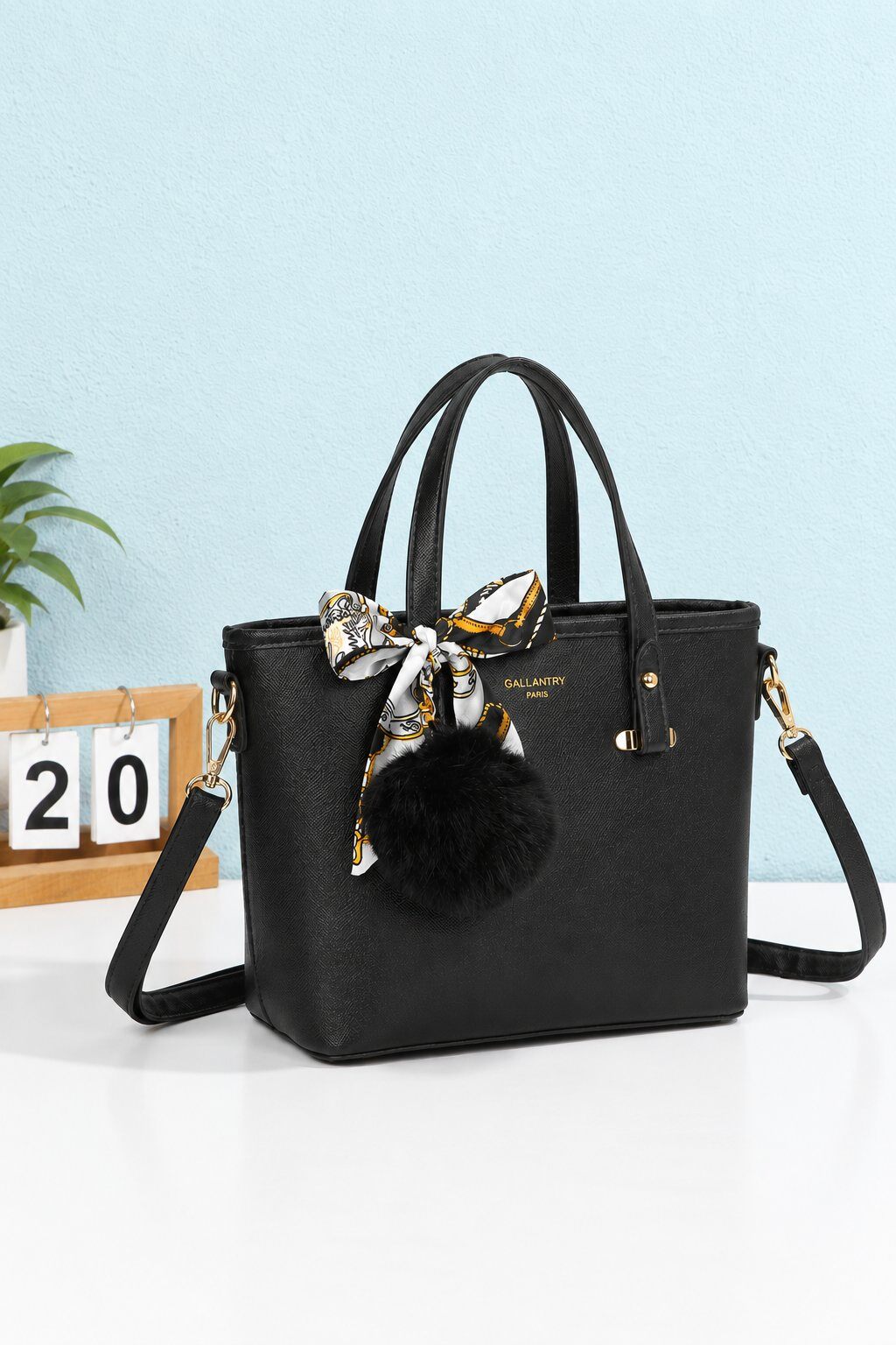Wholesaler Gallantry Paris - Gallantry Handbag with Scarf and Pom-Pom