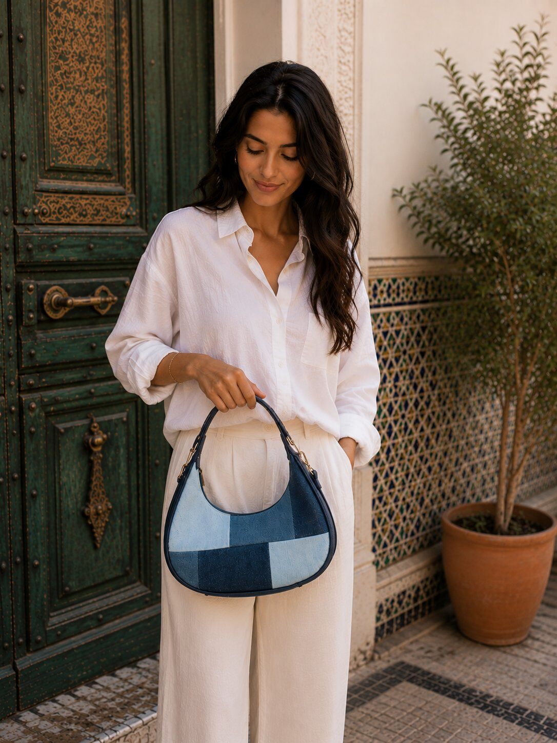 Grossista Gallantry Paris - Borsa a mano patchwork denim Gallantry