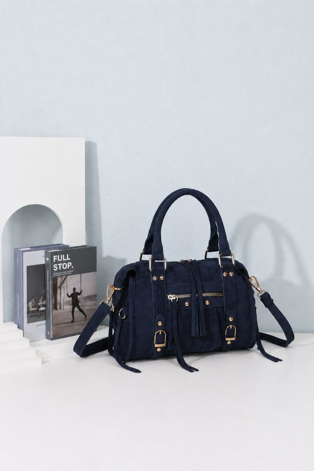 Grossiste Gallantry Paris - Sac à main suède zips franges Gallantry