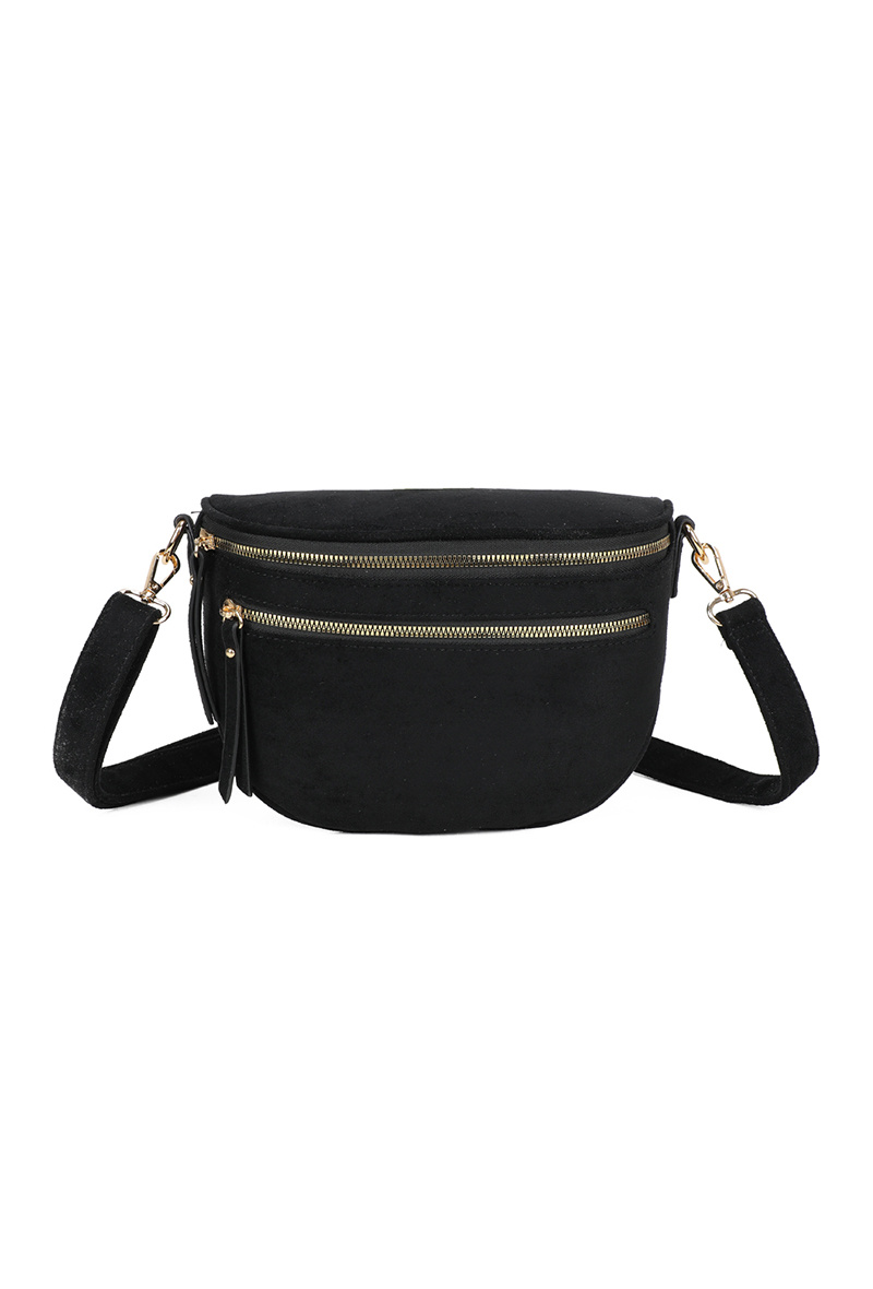 Wholesaler Gallantry Paris - Gallantry double zip suede fanny pack