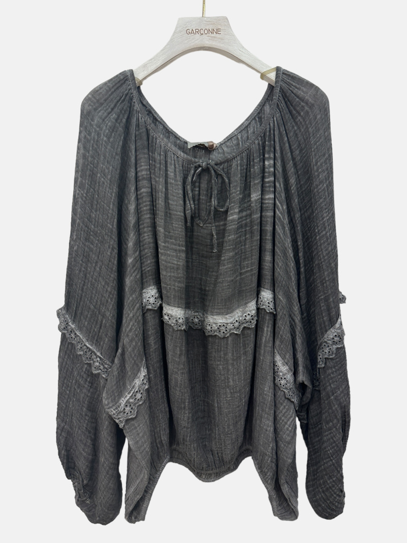 Grossista Garçonne - Blusa boema in cotone lavato