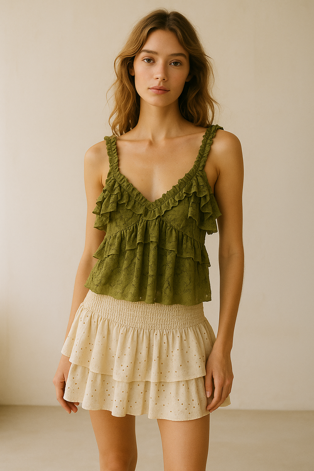 Großhändler Garçonne - Spitzen -Tanktop