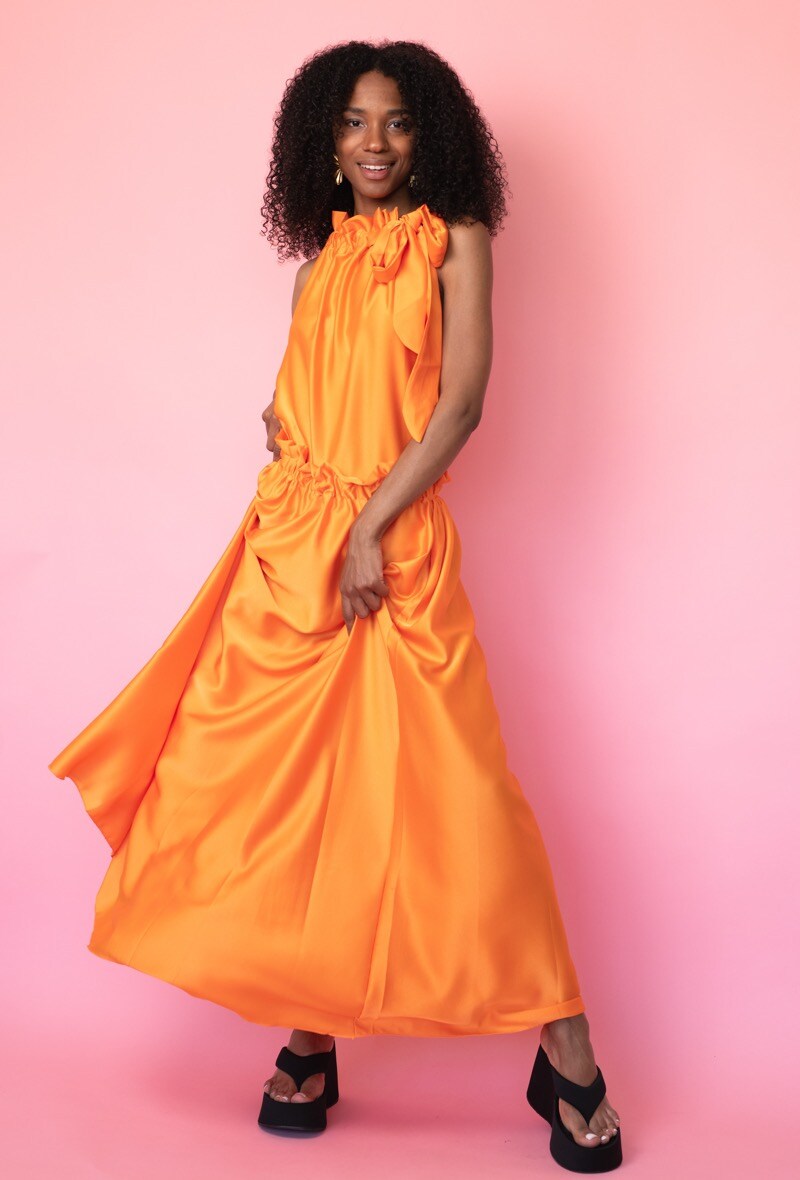 Wholesaler Garçonne - Plain satin long skirt