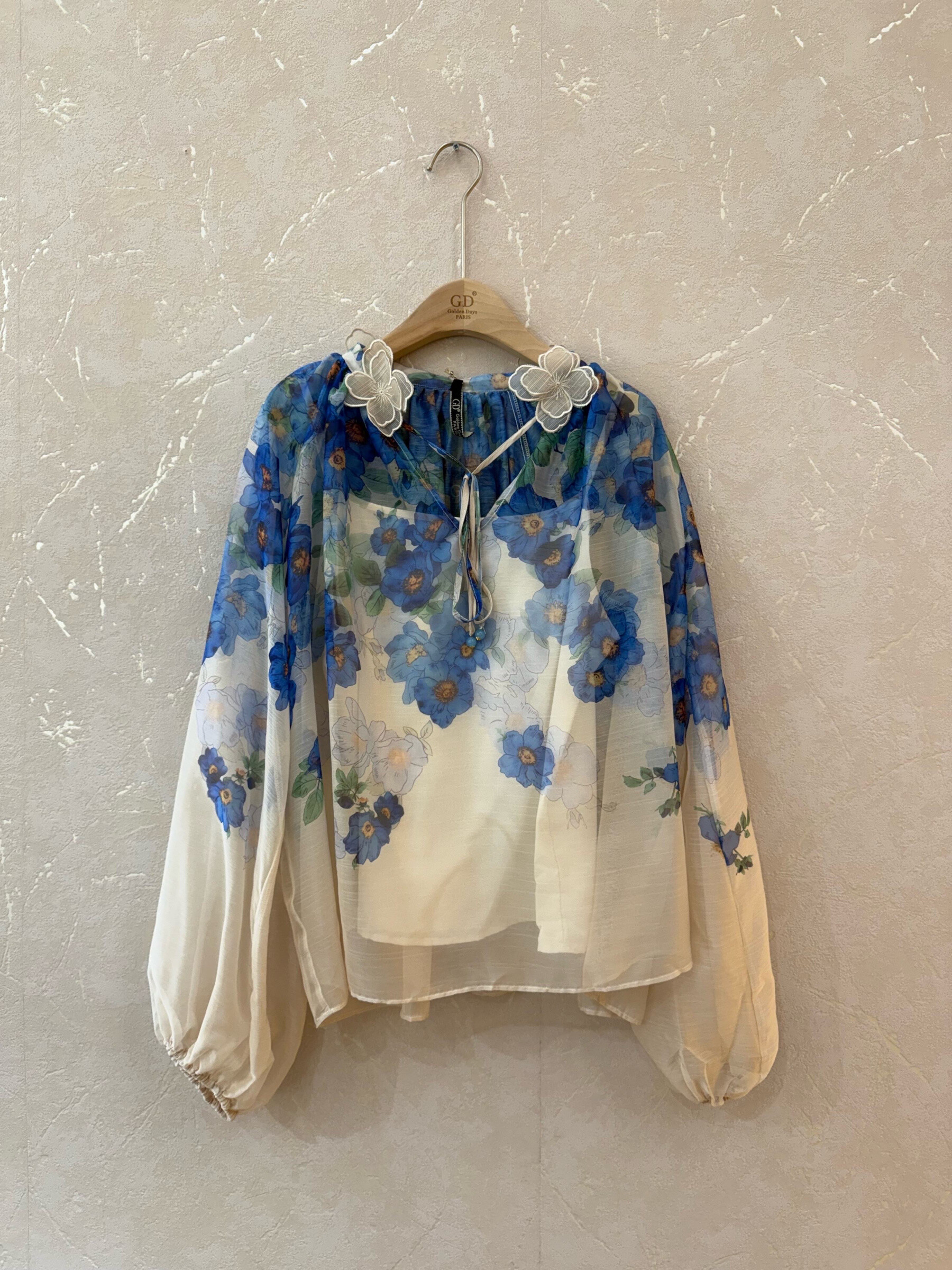 Wholesaler GD Golden Days - Transparent blouse flowery with orné