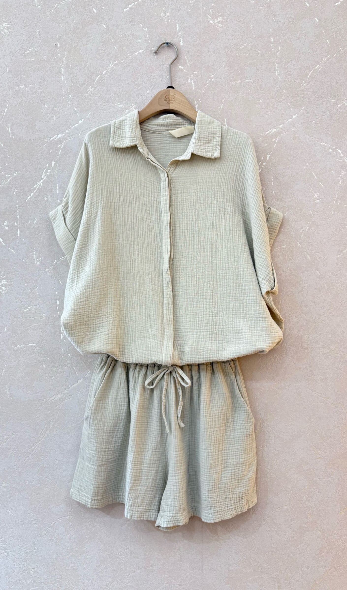 Wholesaler GD Golden Days - Cotton gauze shorts and shirt set