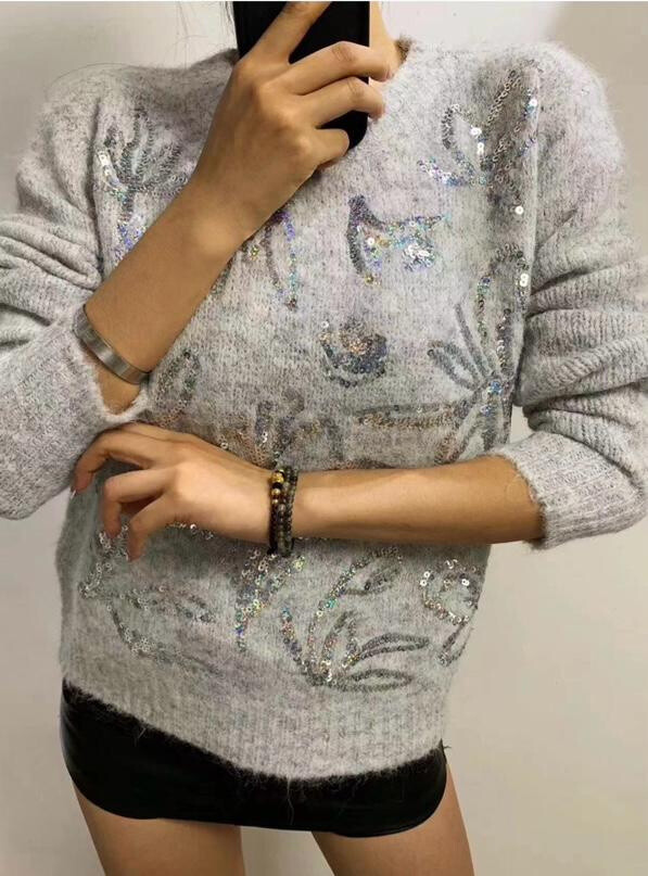 Wholesaler GD Golden Days - Floral sequin sweater