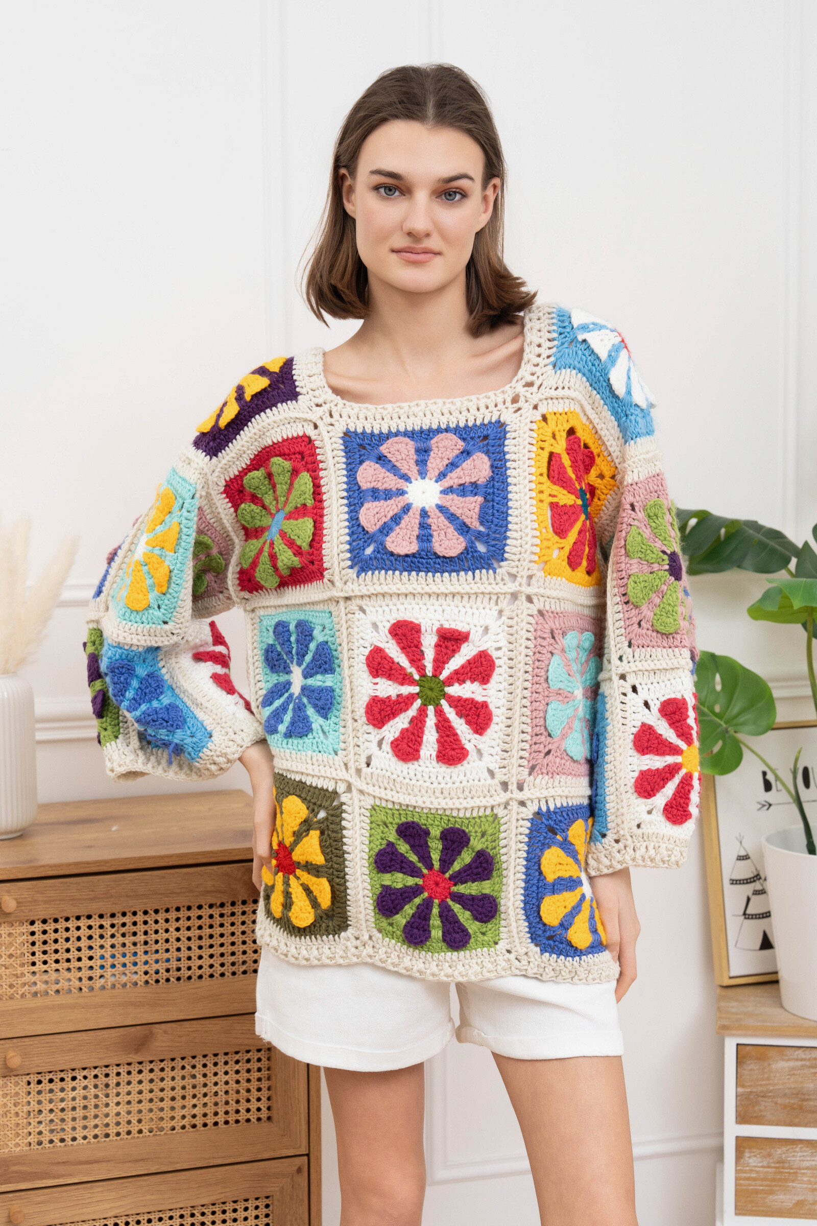 Mayorista GD Golden Days - Crochet de flores multicolor