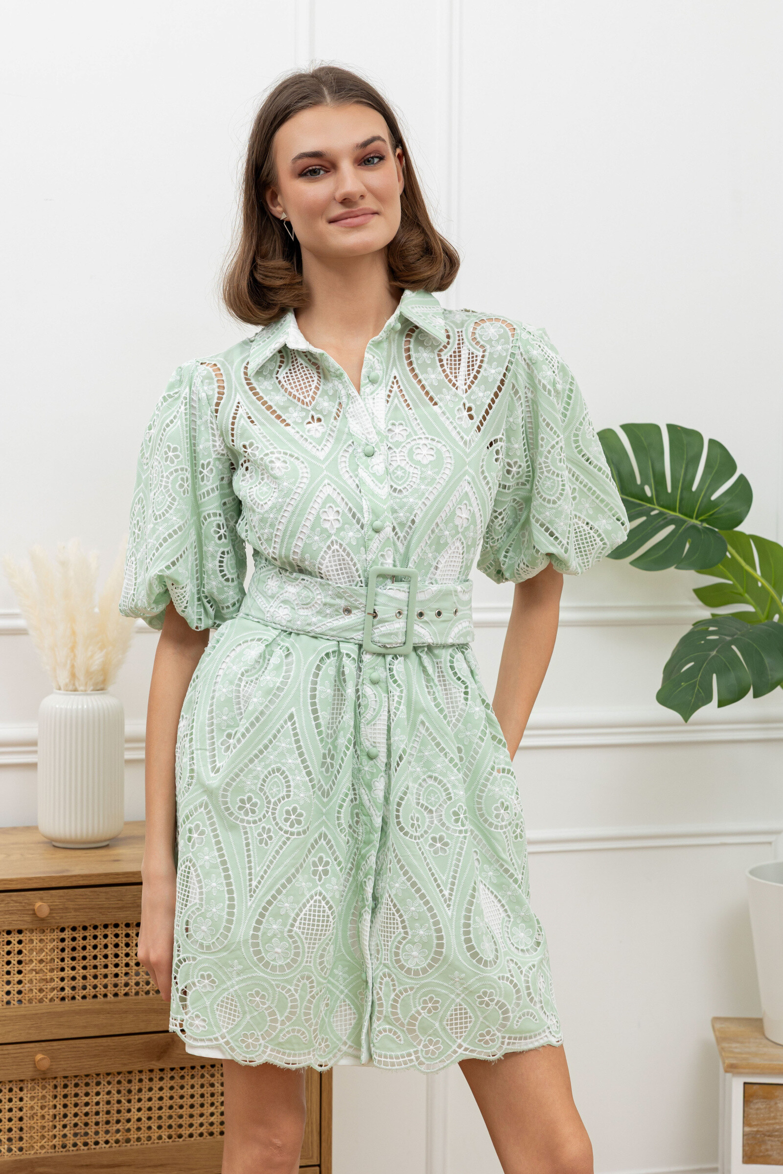 Grossiste GD Golden Days - Robe chemise en dentelle ajourée